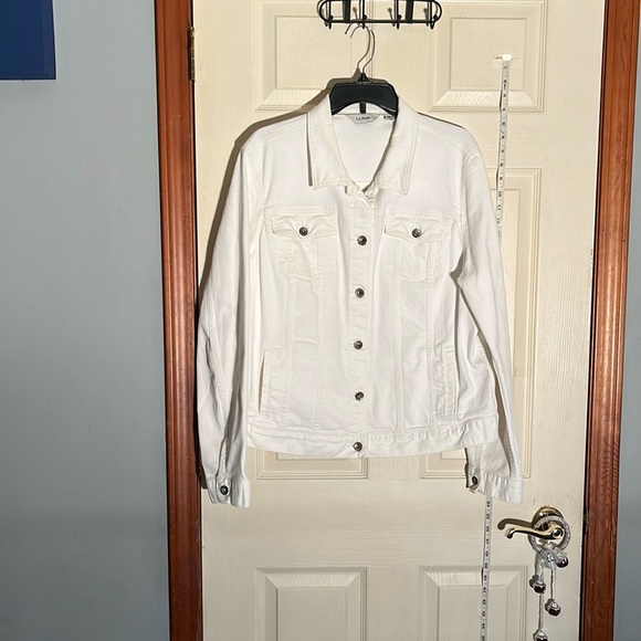 L.L. Bean Jackets & Blazers - L.L. Bean-XL-white denim button-down, Jean trucker jacket with metal buttons